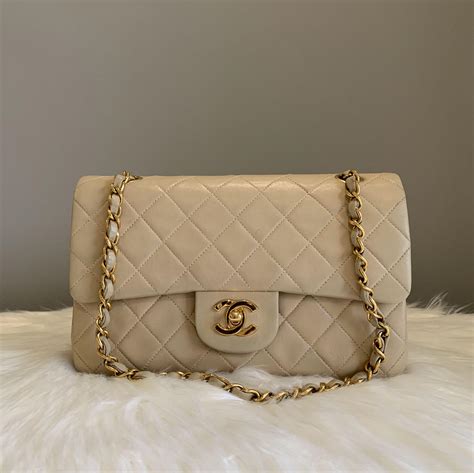 beige chanel classic flap|Chanel vintage full flap.